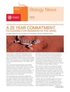 FACULTY OF SCIENCE Biology News ISSUE 26 JULY 2014