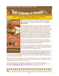 Dual u Newsletter April 2011