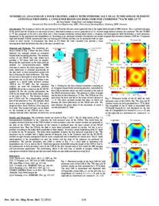 4846 NUMERICAL ANALYSIS OF A FOUR CHANNEL ARRAY WITH INTRINSICALLY DUAL TUNED SINGLE ELEMENT ANTENNAS PROVIDING A CONGENER RESONANT BEHAVIOR FOR COMBINED 23NA/1H MRI AT 7T Jan Taro Svejda1, Daniel Erni1, and Andreas Renn