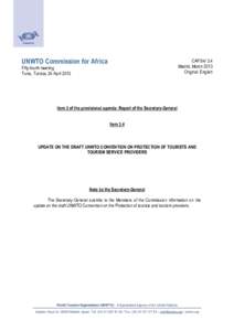 UNWTO Commission for Africa  CAF[removed]Madrid, March 2013 Original: English