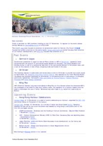 Harbour Business Forum Newsletter | No. 3 | November 2005 Dear members, Firstly a reminder for HBF members’ briefing on the 10th November. To register for the event please contact Brenda at [removed] or[removed]