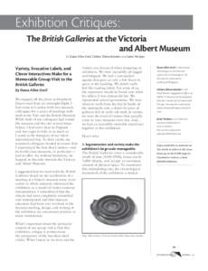 Exhibition Critiques: The British Galleries at the Victoria and Albert Museum by Dana Allen-Greil, Colleen Dilenschneider, and Janet Petitpas  Variety, Evocative Labels, and