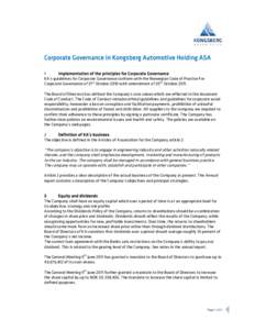 Microsoft Word - Corporate Governance in Kongsberg Automotive Holding ASA