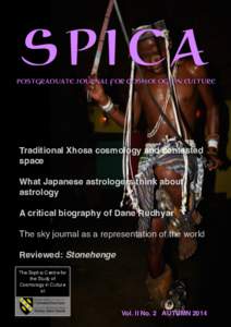S PI C A  POSTGRADUATE JOURNAL FOR COSMOLOGY IN CULTURE Traditional Xhosa cosmology and contested space