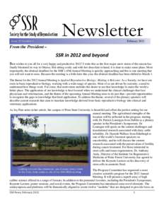 SSR February 2012 Newsletter