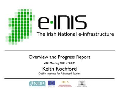 Overview and Progress Report VIBE Meeting[removed]NUI,M Keith Rochford  Dublin Institute for Advanced Studies
