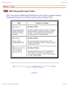 DPS Manual Revision Notice[removed]:38 PM Effective: [removed]