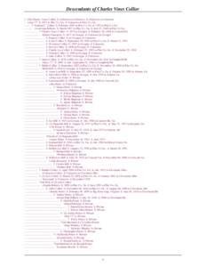 Descendants of Charles Vines Collier[removed]Charles Vines Collier b: Unknown in Unknown d: Unknown in Unknown .. +Ann ??? b: 1821 in Pike Co, Ga d: Unknown in Pike Co, Ga[removed]Garland C. Collier b: February 1850 in