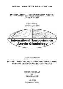 INTERNATIONAL GLACIOLOGICAL SOCIETY