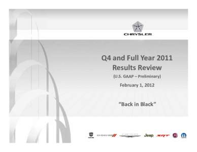 Q4 and Full Year 2011 Results Review (U.S. GAAP – Preliminary) February 1, 2012