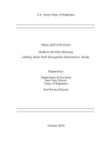 U.S. Army Corps of Engineers _____________________________________________________________ _____________________________________________________________ REAL ESTATE PLAN Hudson-Raritan Estuary,