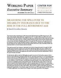 Working Paper Executive Summary DECEMBER 2010, WP# [removed]MEASURING THE SPILLOVER TO