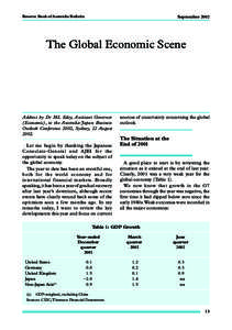 Reserve Bank of Australia Bulletin  September 2002 The Global Economic Scene