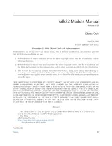 sdk32 Module Manual Release 0.03 Object Craft April 24, 2003 E-mail: 