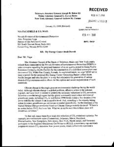 RECEIVED Delaware Attorney General Joseph R. Biden III Maine Attorney General G. Steven Rowe New York Attorney General Andrew M. Cuomo  January 23, 2008 (Revised)