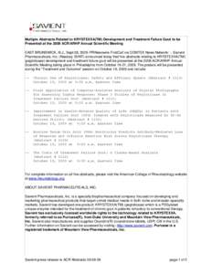 Microsoft Word - Savient press release re ACR Abstractsdoc