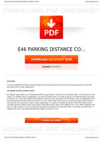 BOOKS ABOUT E46 PARKING DISTANCE CONTROL CIRCUIT  Cityhalllosangeles.com E46 PARKING DISTANCE CO...