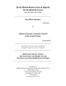 In the United States Court of Appeals for the Seventh Circuit Nos. 06‐2745 and 06‐3424  __________________________________________  Ana Maria Sanchez, 