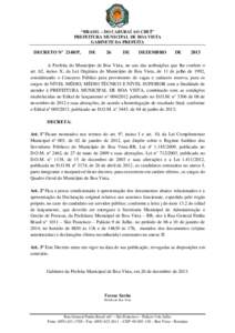 “BRASIL – DO CABURAÍ AO CHUÍ” PREFEITURA MUNICIPAL DE BOA VISTA GABINETE DA PREFEITA DECRETO Nº 2148/P,