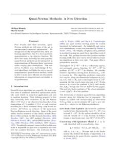 Quasi-Newton Methods: A New Direction  Philipp Hennig  Martin Kiefel 