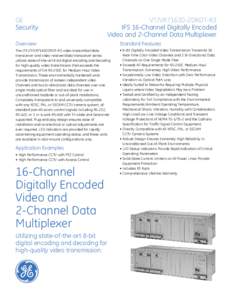 GE Security VT/VR71630-2DRDT-R3 IFS 16-Channel Digitally Encoded Video and 2-Channel Data Multiplexer