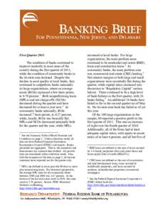 First Quarter 2011 Banking Brief