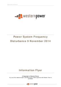 System Disturbance 9 NovemberPower System Frequency Disturbance 9 NovemberInformation Flyer