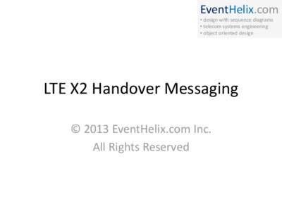 EventHelix.com • design with sequence diagrams • telecom systems engineering • object oriented design  LTE X2 Handover Messaging