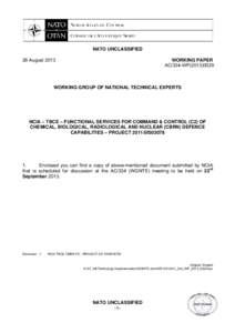 NATO UNCLASSIFIED 28 August 2013 WORKING PAPER AC/334-WP[removed]