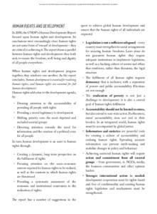 Free extract from 80:20 Development in an Unequal World, 6th Ed. Copyright:20 Educating & Acting for a Better World. www.8020.ie  Human Rights and Development In 2000, the UNDP’s Human Development Report focuse