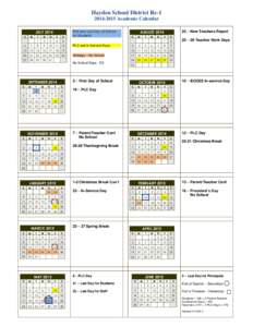 Hayden School District Re[removed]Academic Calendar JULY 2014 S  M