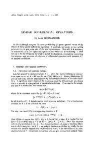 Actes, Congrès intern, math., 1970. Tome 1, p. 121 à 133.  LINEAR DIFFERENTIAL OPERATORS