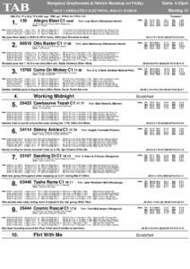 Wanganui Greyhounds at Hatrick Raceway on Friday  Starts 4:45pm Meeting 10  RACE 1 ABSOLUTELY ELECTRICAL 305m C1 $