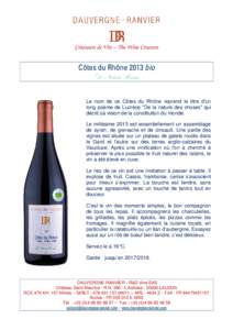 CDR De Natura Rerum BIO 2013