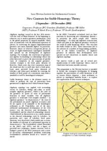 Homological algebra / Fields Medalists / Algebraic topology / Cohomology theories / Alexander Grothendieck / Nicolas Bourbaki / Motive / Cohomology / Motivic cohomology / Abstract algebra / Mathematics / Topology