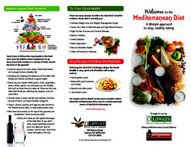 Mediterranean cuisine / Semi-vegetarianism / Food science / Health sciences / Mediterranean diet / Mediterranean Diet Pyramid / Human nutrition / Vegetarianism / Food / Diets / Nutrition / Health