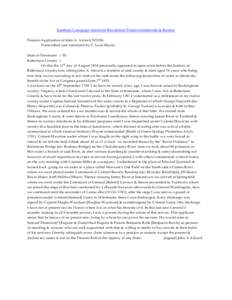 Southern Campaign American Revolution Pension Statements & Rosters Pension Application of John A. Adcock S21036 Transcribed and annotated by C. Leon Harris State of Tennessee } SS Robertson County } On this the 11th day 