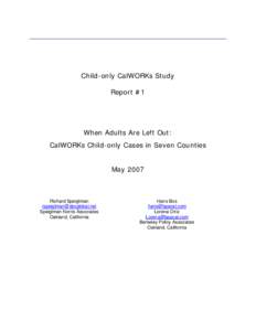 Microsoft Word - CalWORKs Child-only Report #1.doc