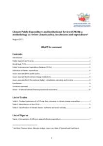 CAPACITY DEVELOPMENT FOR DEVELOPMENT EFFECTIVENESS FACILITY FOR ASIA AND PACIFIC Climate Public Expenditure and Institutional Review (CPEIR): a methodology to review climate policy, institutions and expenditure1