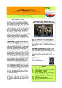 Issue No. 11 June, 2005. IAUC Newsletter INTERNATIONAL ASSOCIATION