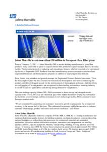 JM invests more than €50 million in Euopean Glass Fiber plant