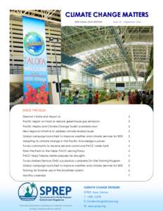 CLIMATE CHANGE MATTERS SIDS Samoa 2014 EDITION Issue 27 —September[removed]INSIDE THIS ISSUE: