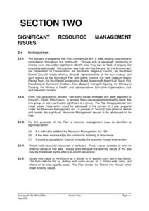 SECTION TWO SIGNIFICANT ISSUES RESOURCE