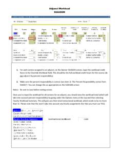 Adjunct Workload SIAASGN W Number  Faculty Name