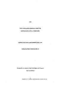 1999  THE LEGISLATIVE ASSEMBLY FOR THE AUSTRALIAN CAPITAL TERRITORY  GAMING MACHINE (AMENDMENT) BILL 1999