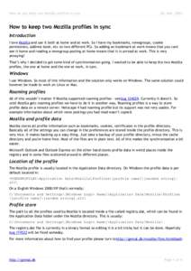 Web browsers / Active Directory / Roaming user profile / Google Chrome / Mozilla / Bookmark / Windows / Mozilla Application Suite / Features of Firefox / Software / Microsoft Windows / Netscape