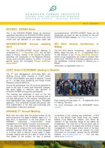 No.17; June[removed]EFICEEC - EFISEE News This is the EFICEEC-EFISEE News, an electronic newsletter devoted to the EFICEEC-EFISEE network. The intent is to provide update information every third