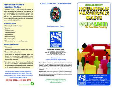 Residential Household Hazardous Waste… Charles County Commissioners  CHARLES COUNTY