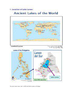 1. Location of Lake Lanao:  Lake Lanao