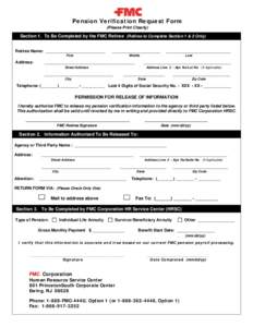 FMC Pension Verification Request Form